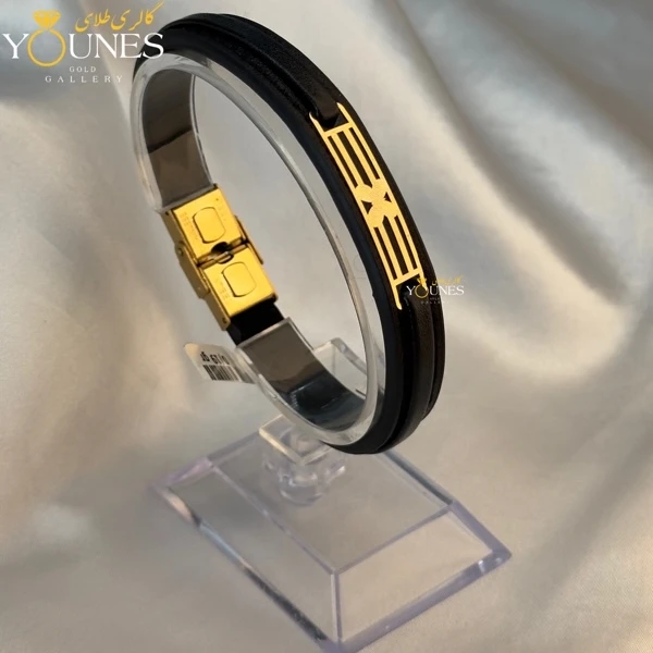 دستبند طلا چرم مردانه L161